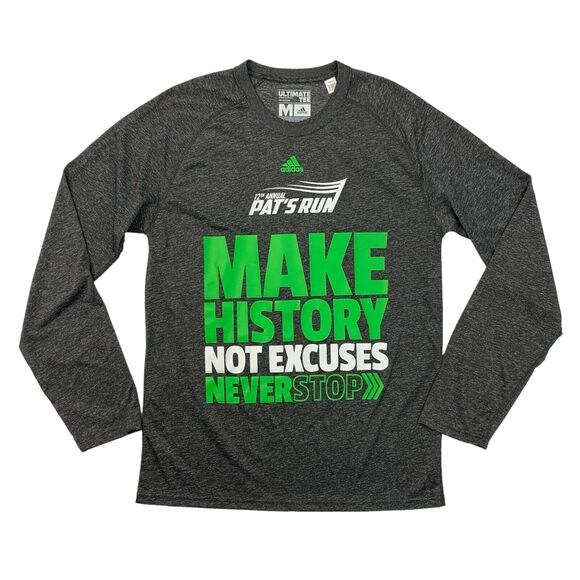 Adidas Ultimate Tee Shirt Mens M Medium Climalite 12th Annual Pats Run Tillman - Picture 1 of 10